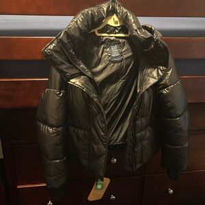 GAP Shiny Black Quilted Jacket